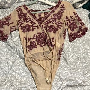 Red/tan bodysuit